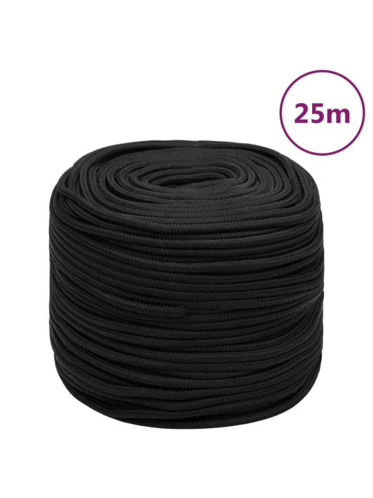 Valties virvė, visiškai juoda, 6mm, 25m, polipropilenas