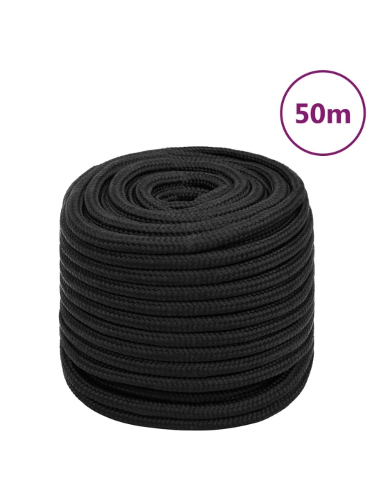Valties virvė, visiškai juoda, 16mm, 50m, polipropilenas