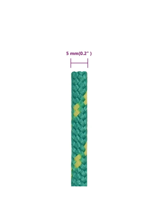 Valties virvė, žalios spalvos, 5mm, 25m, polipropilenas
