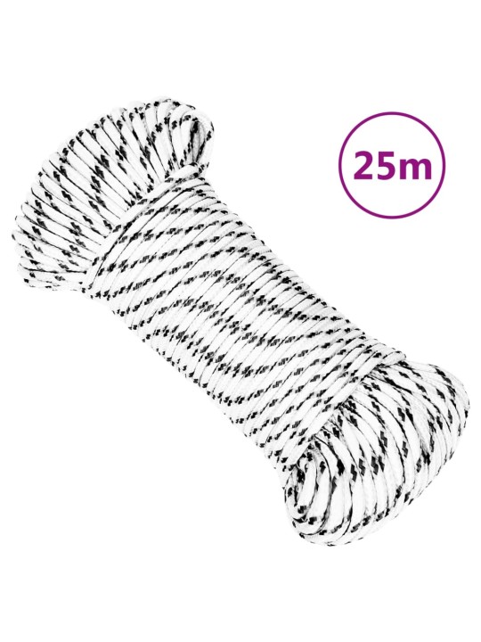 Pinta valties virvė, baltos spalvos, 4mmx25m, poliesteris