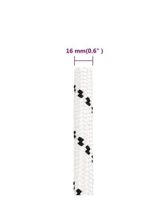 Pinta valties virvė, baltos spalvos, 16mmx25m, poliesteris