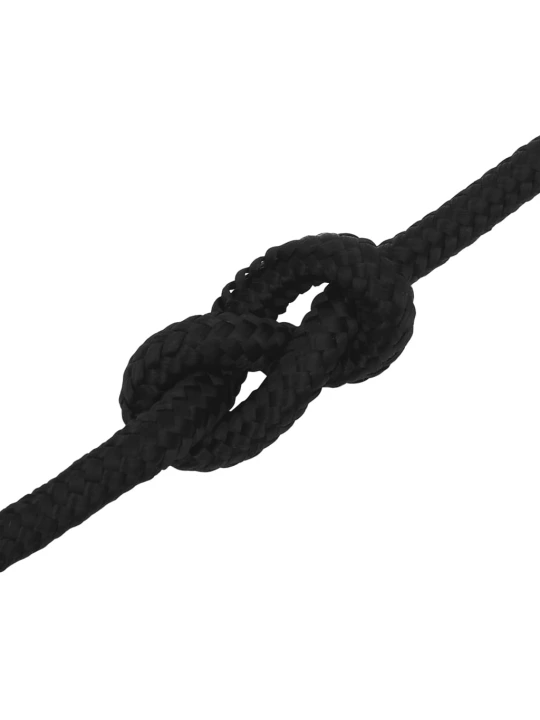 Darbo virvė, juodos spalvos, 12mm, 25m, poliesteris
