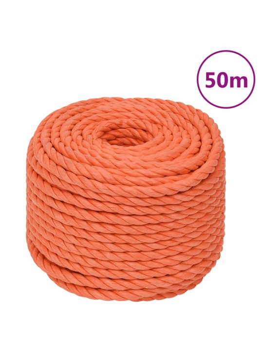 Darbo virvė, oranžinės spalvos, 14mm, 50m, polipropilenas