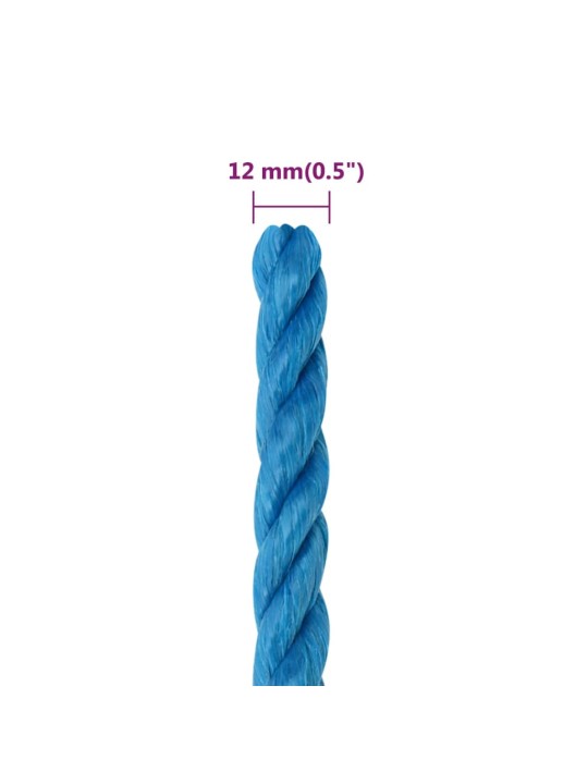 Darbo virvė, mėlynos spalvos, 12mm, 25m, polipropilenas
