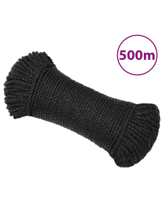 Darbo virvė, juodos spalvos, 8mm, 500m, polipropilenas