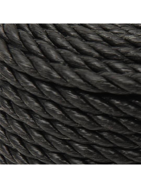 Darbo virvė, juodos spalvos, 10mm, 50m, polipropilenas