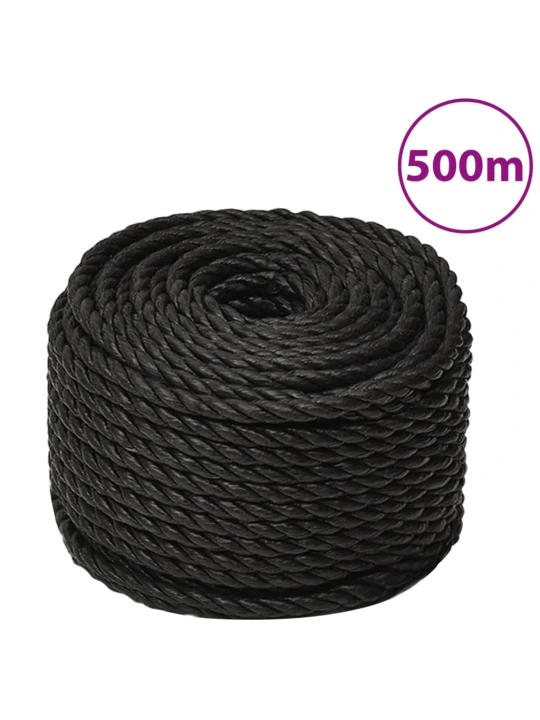 Darbo virvė, juodos spalvos, 10mm, 500m, polipropilenas