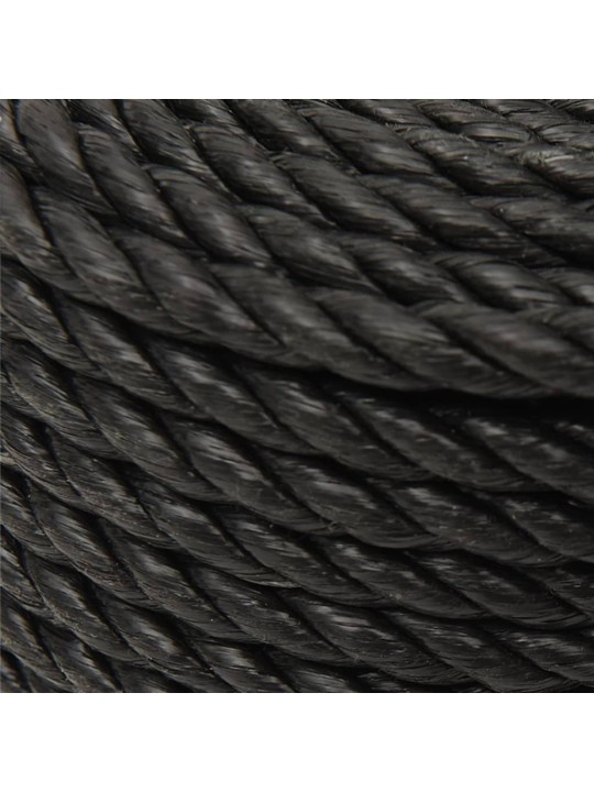 Darbo virvė, juodos spalvos, 12mm, 50m, polipropilenas