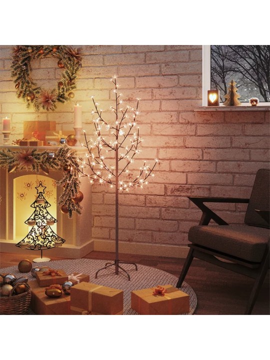 LED medis su vyšnių žiedais, 120cm, 84 šiltos baltos LED