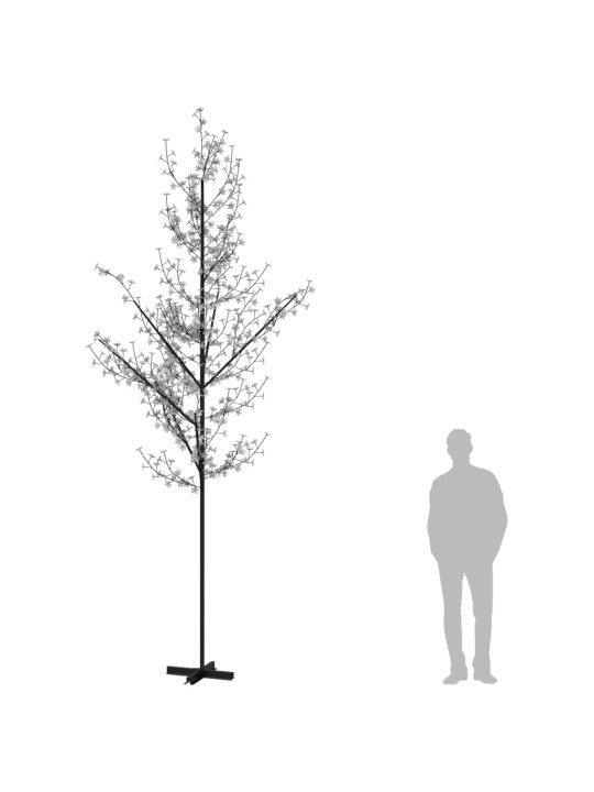 LED medis su vyšnių žiedais, 400cm, 672 šiltos baltos LED