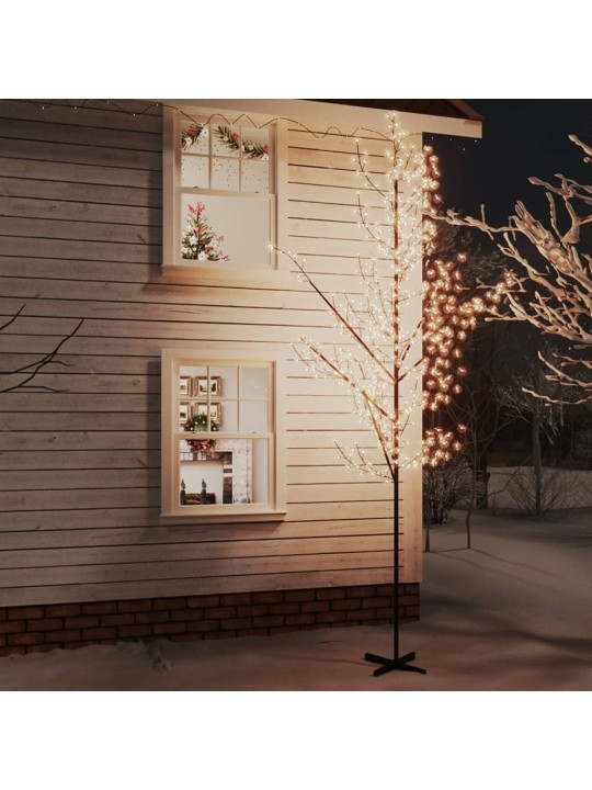 LED medis su vyšnių žiedais, 400cm, 672 šiltos baltos LED