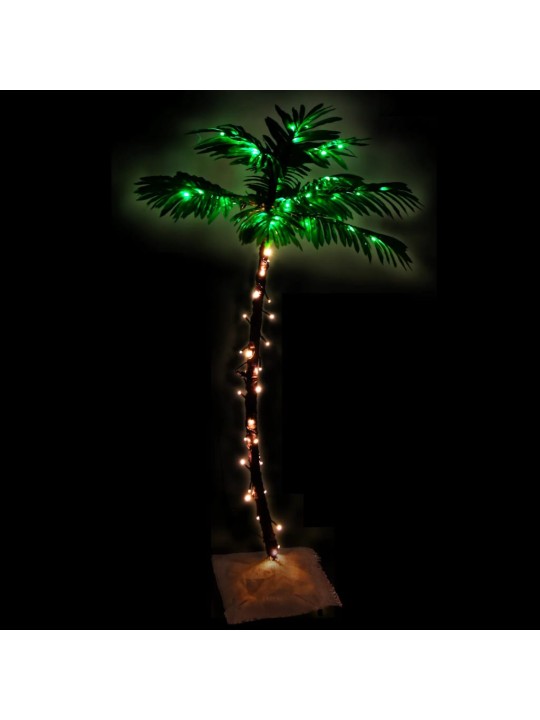Palmė su 72 šiltomis baltomis LED lemputėmis, 120cm