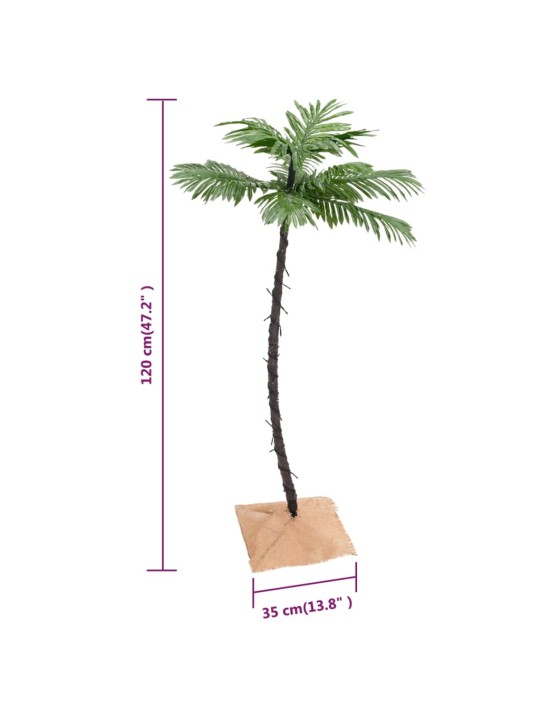 Palmė su 72 šiltomis baltomis LED lemputėmis, 120cm