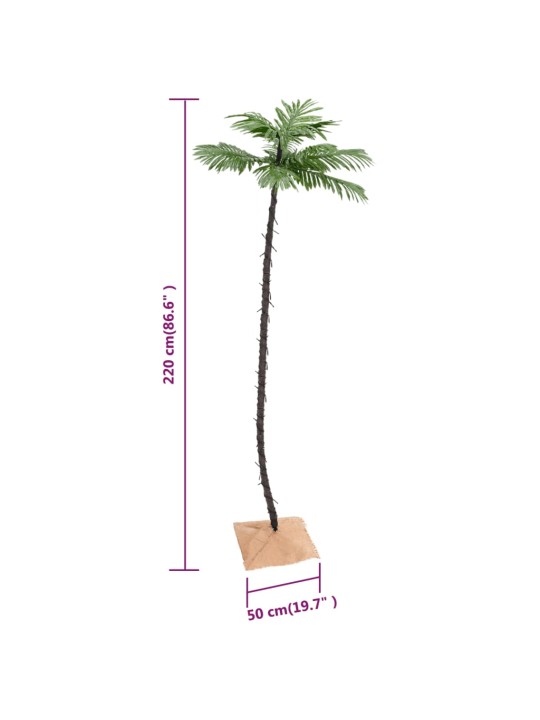 Palmė su 136 šiltomis baltomis LED lemputėmis, 220cm
