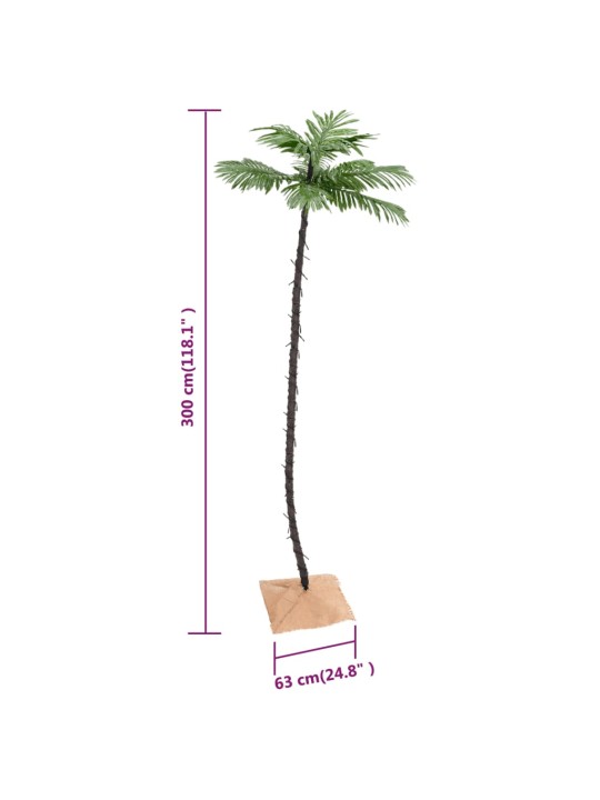 Palmė su 192 šiltomis baltomis LED lemputėmis, 300cm