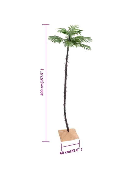 Palmė su 252 šiltomis baltomis LED lemputėmis, 400cm