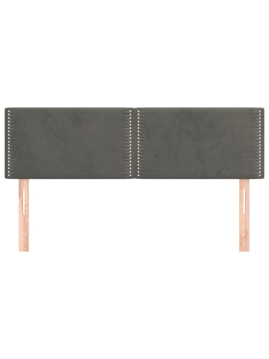 Galvūgaliai, 2vnt., tamsiai pilki, 72x5x78/88cm, aksomas