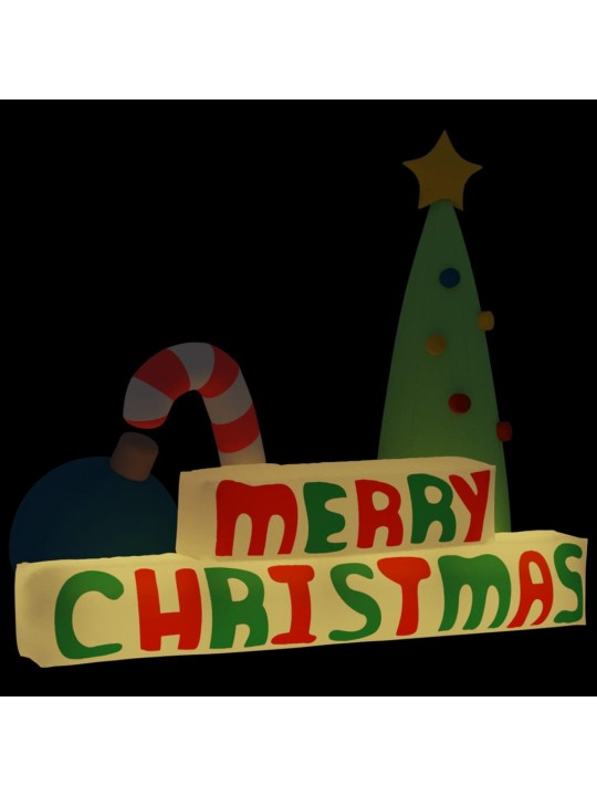 Pripučiama dekoracija Merry Christmas su LED lemputėmis, 197cm