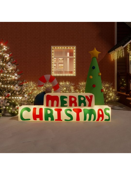 Pripučiama dekoracija Merry Christmas su LED lemputėmis, 197cm