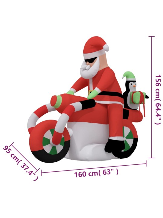 Pripučiamas LED Kalėdų Senelis, 156cm