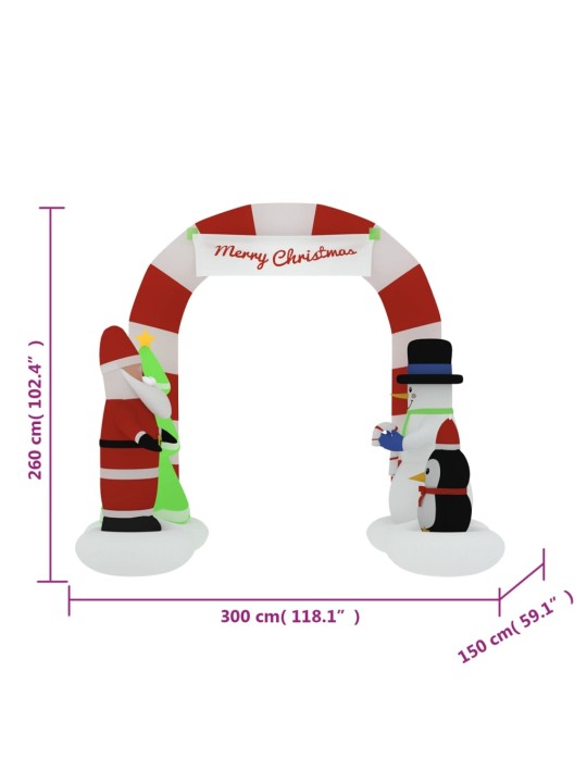 Pripučiama kalėdinė dekoracija arka su LED lemputėmis, 260cm