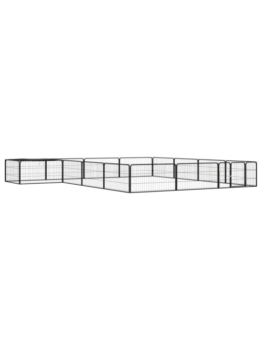 Šunų aptvaras, 16 segmentų, juodas, 100x50cm, plienas