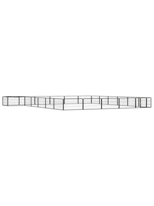 Šunų aptvaras, 24 segmentai, juodas, 100x50cm, plienas