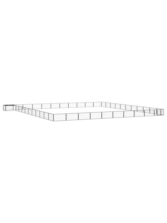 Šunų aptvaras, 44 segmentai, juodas, 100x50cm, plienas