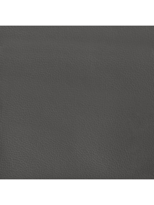 Lovos rėmassu galvūgaliu, pilkos, 100x200cm, dirbtinė oda