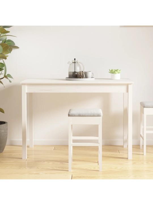 Valgomojo stalas, baltas, 110x55x75cm, pušies medienos masyvas