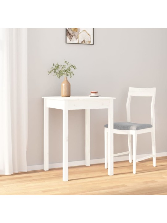 Valgomojo stalas, baltas, 55x55x75cm, pušies medienos masyvas
