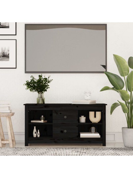 Televizoriaus spintelė, juoda, 103x36,5x52cm, pušies masyvas