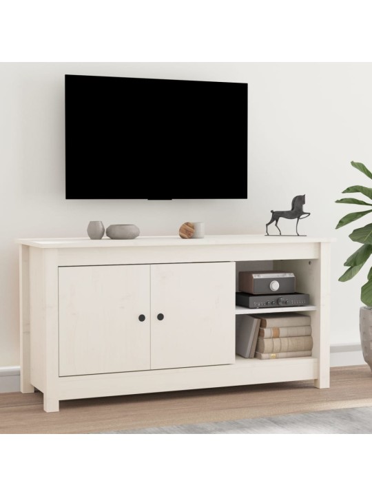 Televizoriaus spintelė, balta, 103x36,5x52cm, pušies masyvas