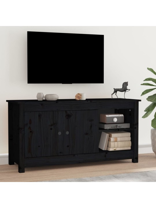 Televizoriaus spintelė, juoda, 103x36,5x52cm, pušies masyvas