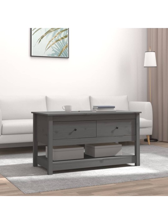Kavos staliukas, pilkas, 102x49x55cm, pušies medienos masyvas
