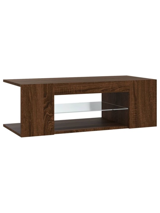 Televizoriaus spintelė su LED, ruda ąžuolo, 90x39x30cm