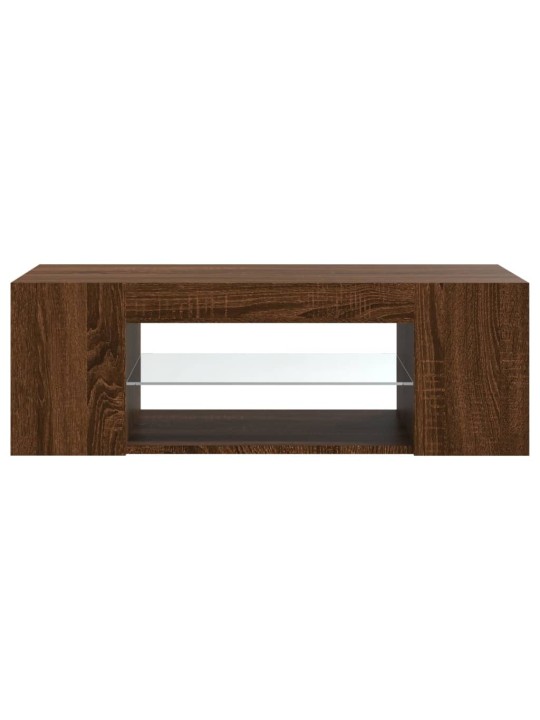 Televizoriaus spintelė su LED, ruda ąžuolo, 90x39x30cm