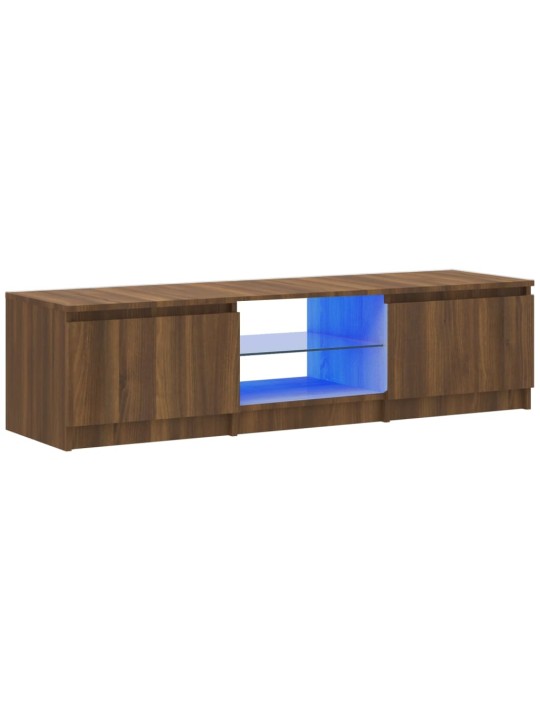 Televizoriaus spintelė su LED, ruda ąžuolo, 140x40x35,5cm