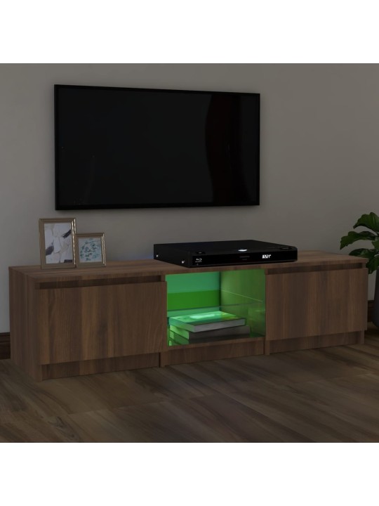 Televizoriaus spintelė su LED, ruda ąžuolo, 140x40x35,5cm