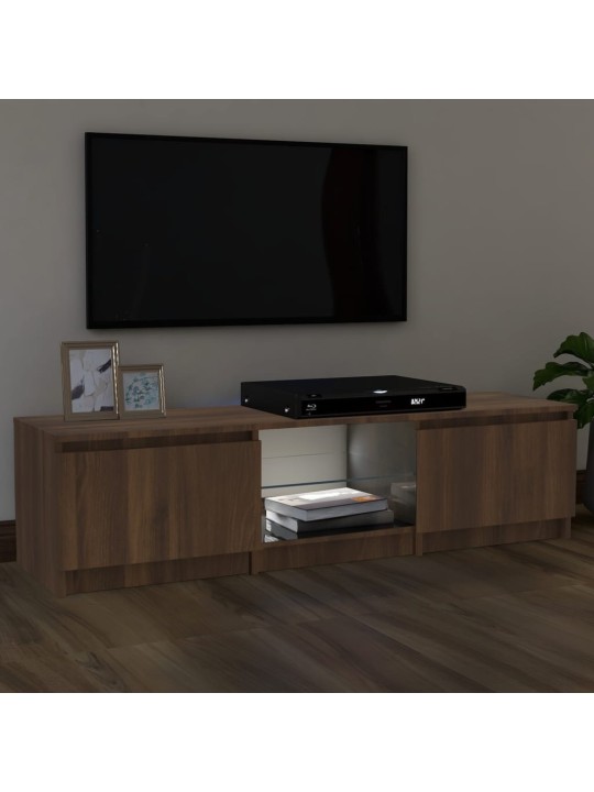 Televizoriaus spintelė su LED, ruda ąžuolo, 140x40x35,5cm