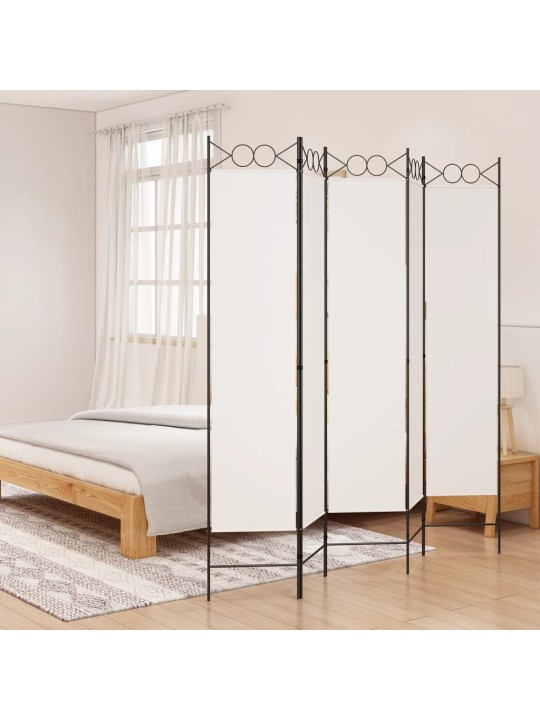 Kambario pertvara, 5 dalių, baltos spalvos, 200x200cm, audinys