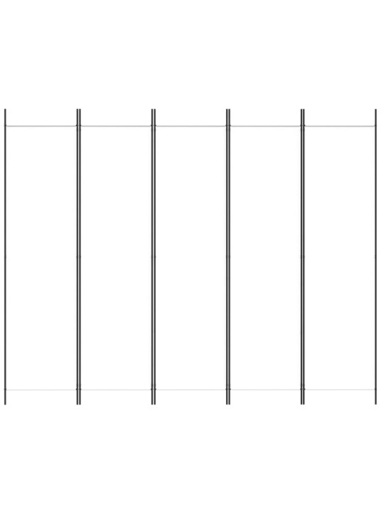 Kambario pertvara, 5 dalių, baltos spalvos, 250x200cm, audinys
