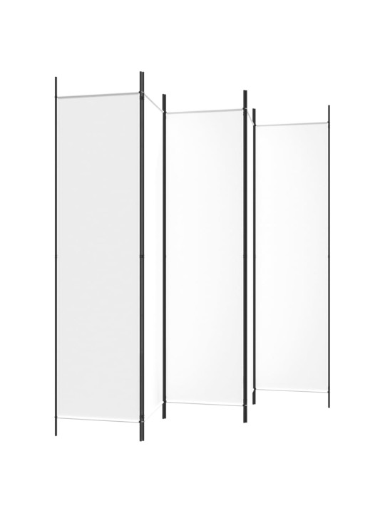 Kambario pertvara, 5 dalių, baltos spalvos, 250x200cm, audinys
