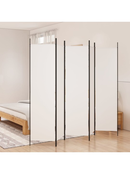 Kambario pertvara, 5 dalių, baltos spalvos, 250x200cm, audinys