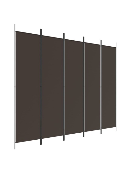 Kambario pertvara, 5 dalių, rudos spalvos, 250x200cm, audinys