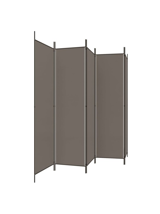 Kambario pertvara, 5 dalių, antracito, 250x200cm, audinys