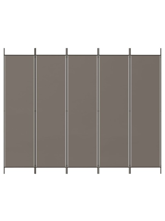 Kambario pertvara, 5 dalių, antracito, 250x200cm, audinys