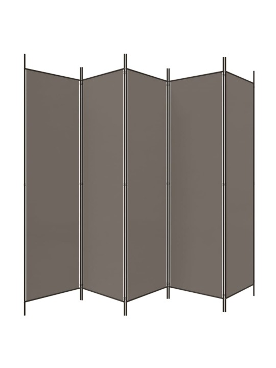 Kambario pertvara, 5 dalių, antracito, 250x200cm, audinys