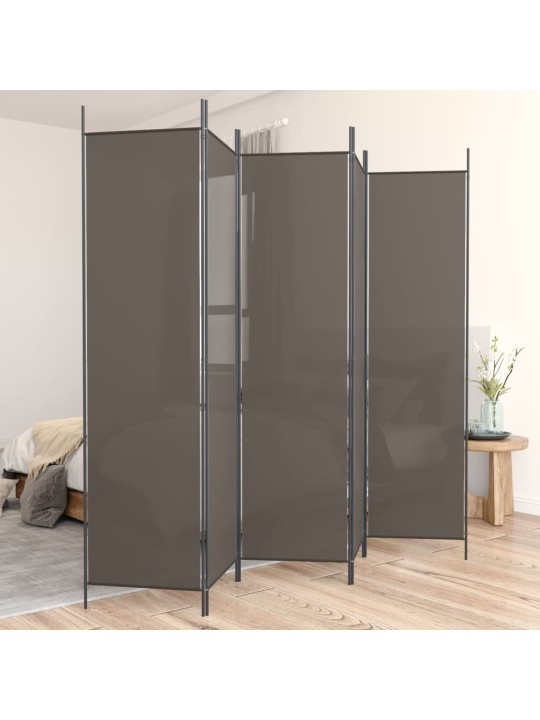 Kambario pertvara, 5 dalių, antracito, 250x200cm, audinys