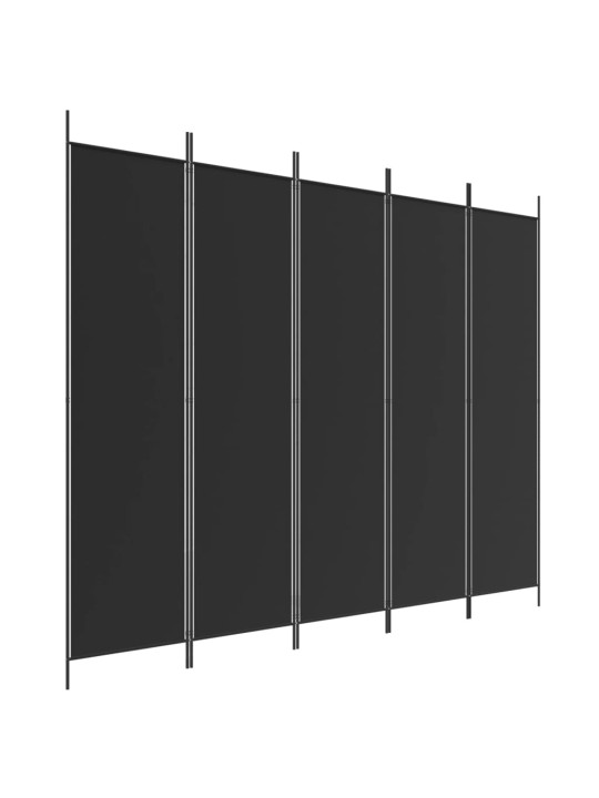 Kambario pertvara, 5 dalių, juodos spalvos, 250x200cm, audinys